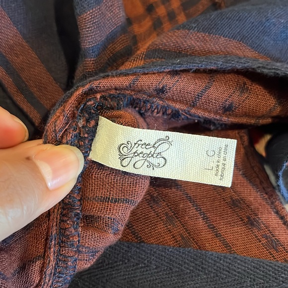 FREE PEOPLE "SWING ME BABY" PLAID TUNIC DRESS SIZE LARGE - Picture 8 of 9